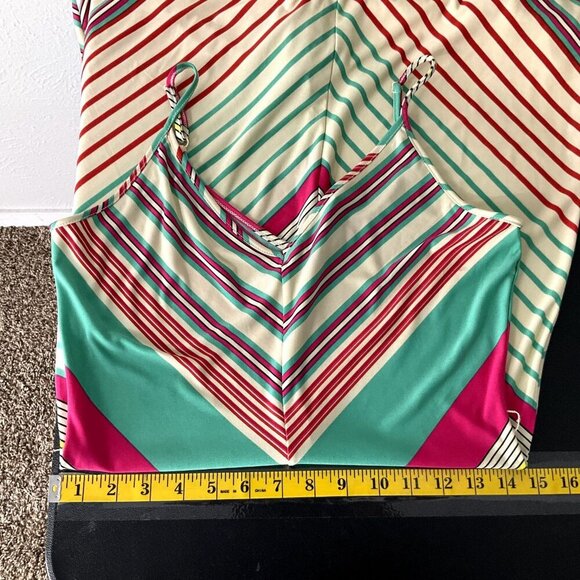 Eci New York Dress Women‎ M Colorful Stripe Stretch Sleeveless Maxi - Picture 10 of 12